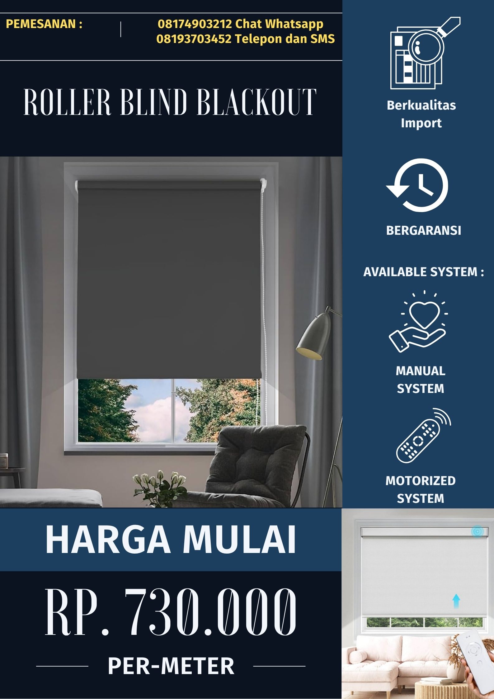 blackout roller blind terbaru