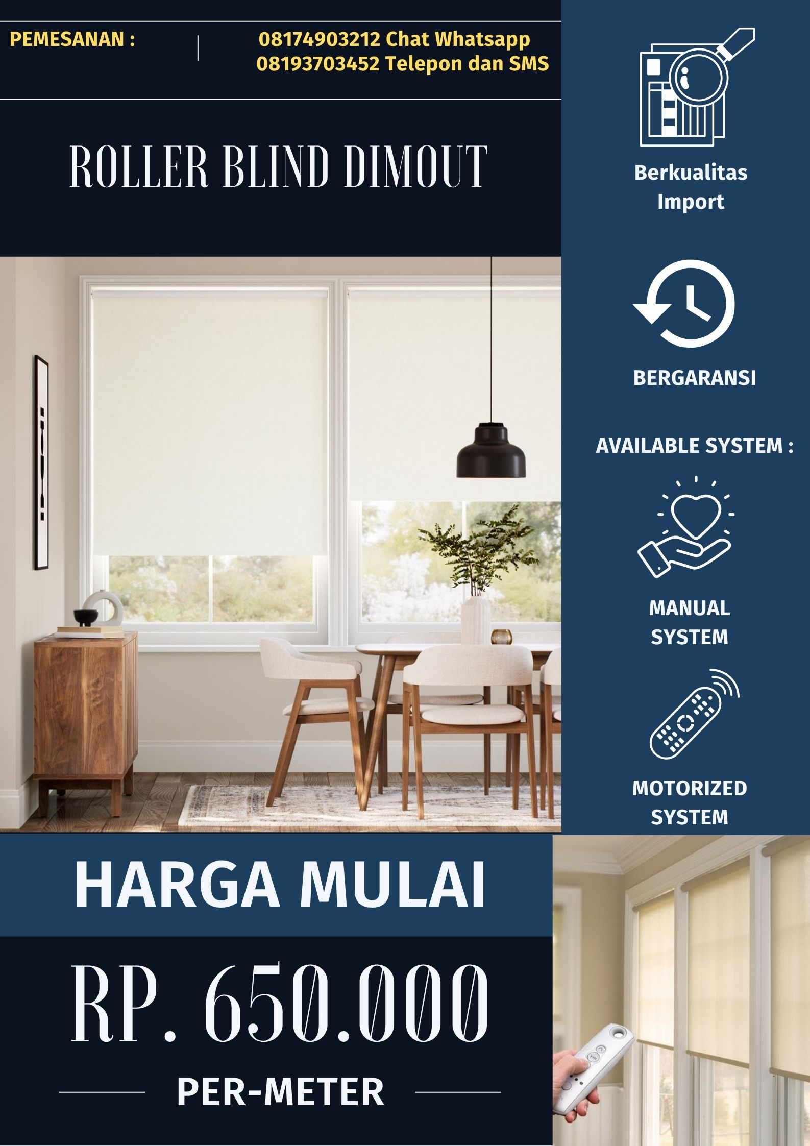 dimout roller blind terbaru