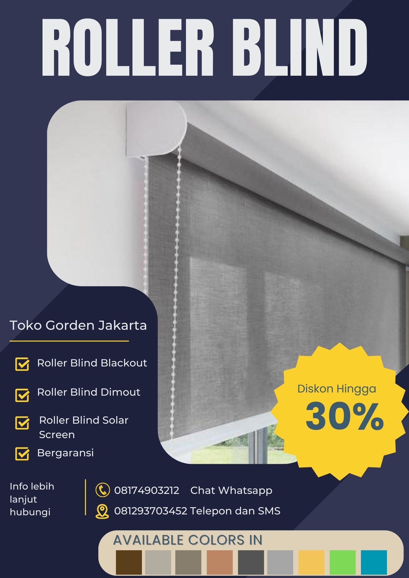jual gorden roller blind